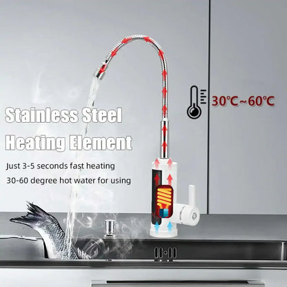 EnergySaVr - 3000W Elektrische Keukenkraan Met Direct Warm Water