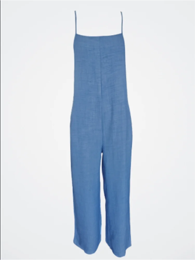 Eduarda - Losvallende jumpsuit met wijde pijpen en schouderbanden voor dames
