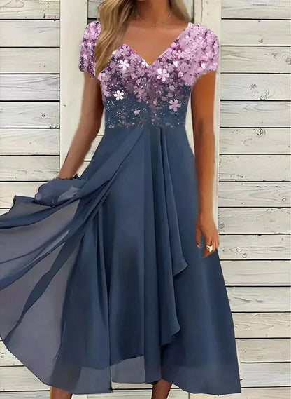 Nolle – Avondjurk met bloemenprint en asymmetrische rok voor dames