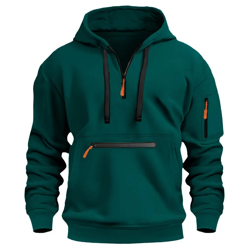Aeneas - Comfortabele half-zip hoodie voor heren