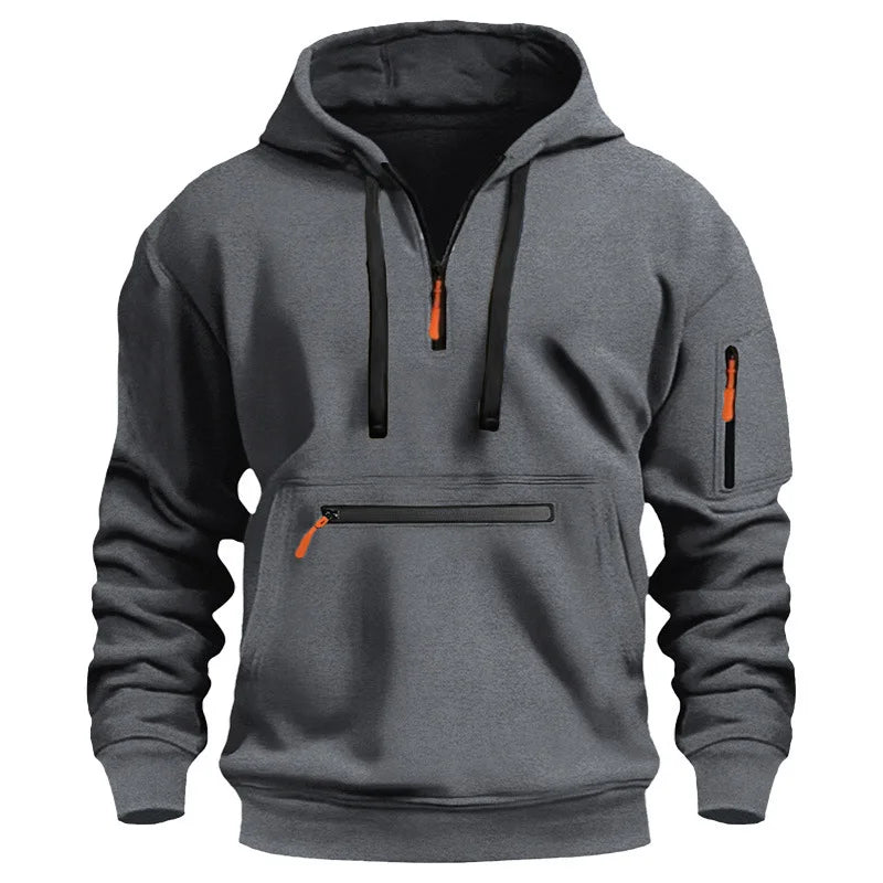 Aeneas - Comfortabele half-zip hoodie voor heren