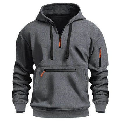 Aeneas - Comfortabele half-zip hoodie voor heren