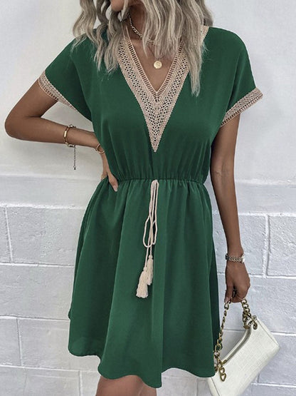 Flare boho vintage midi jurk