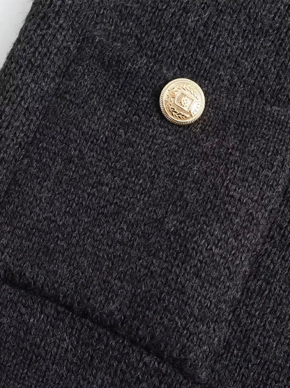 Laurie - Grijs Chic vest met knopen