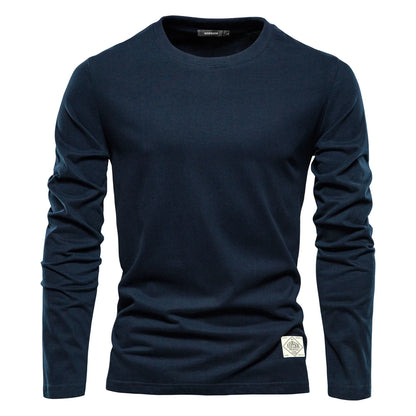 Charles - Basic lange mouwen heren t-shirt met ronde hals