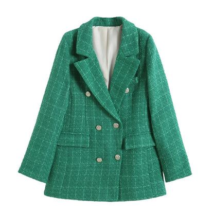Thaïna - Double-breasted blazer met contrasterende details voor dames