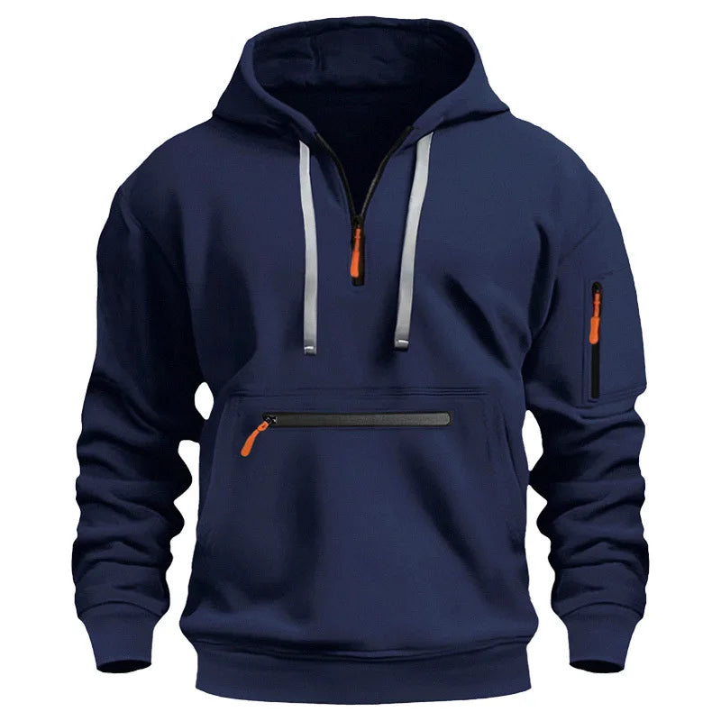 Aeneas - Comfortabele half-zip hoodie voor heren