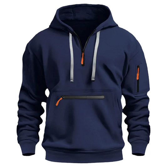 Aeneas - Comfortabele half-zip hoodie voor heren