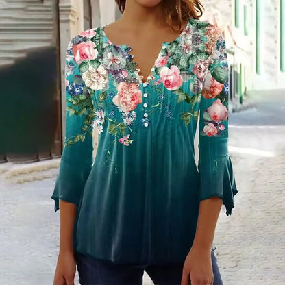 Glena – Tuniek top met knoopdetail en sierlijke afwerking voor dames