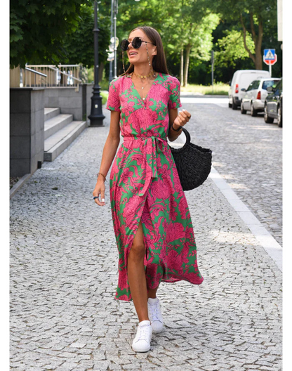 Olivia - Stijlvolle Zomerjurk met Bloemenprint