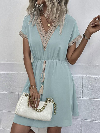 Flare boho vintage midi jurk