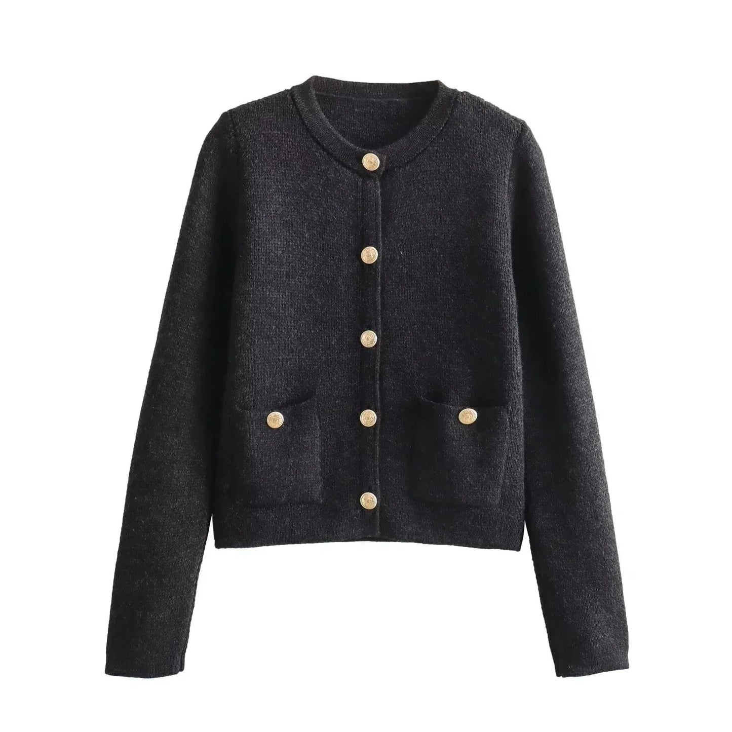 Laurie - Grijs Chic vest met knopen