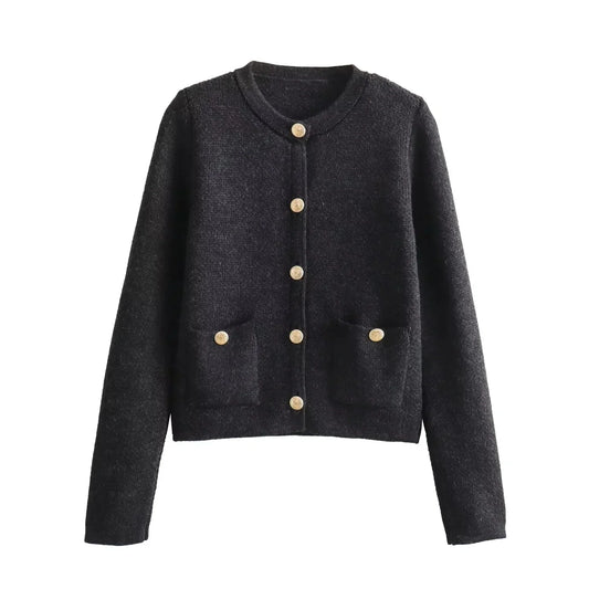 Laurie - Grijs Chic vest met knopen