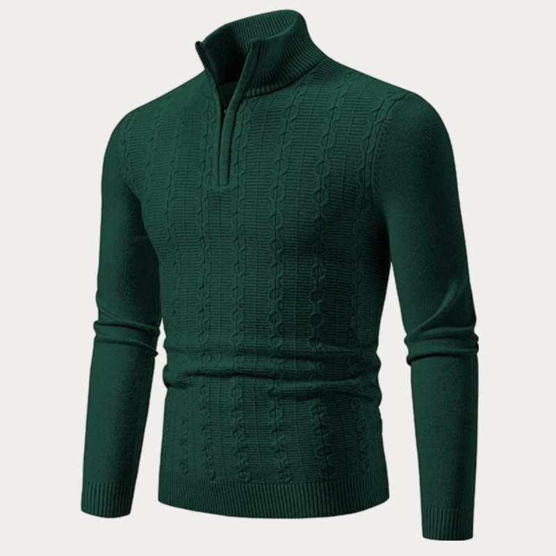 Nido - Slim-fit trui met halve rits voor heren