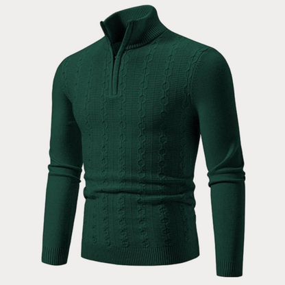 Nido - Slim-fit trui met halve rits voor heren