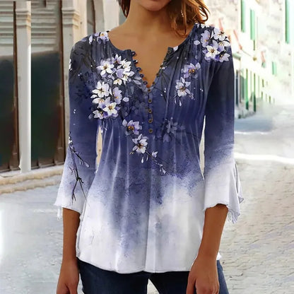 Glena – Tuniek top met knoopdetail en sierlijke afwerking voor dames