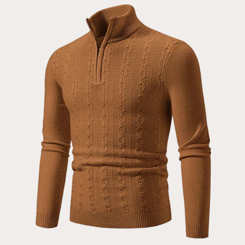 Nido - Slim-fit trui met halve rits voor heren