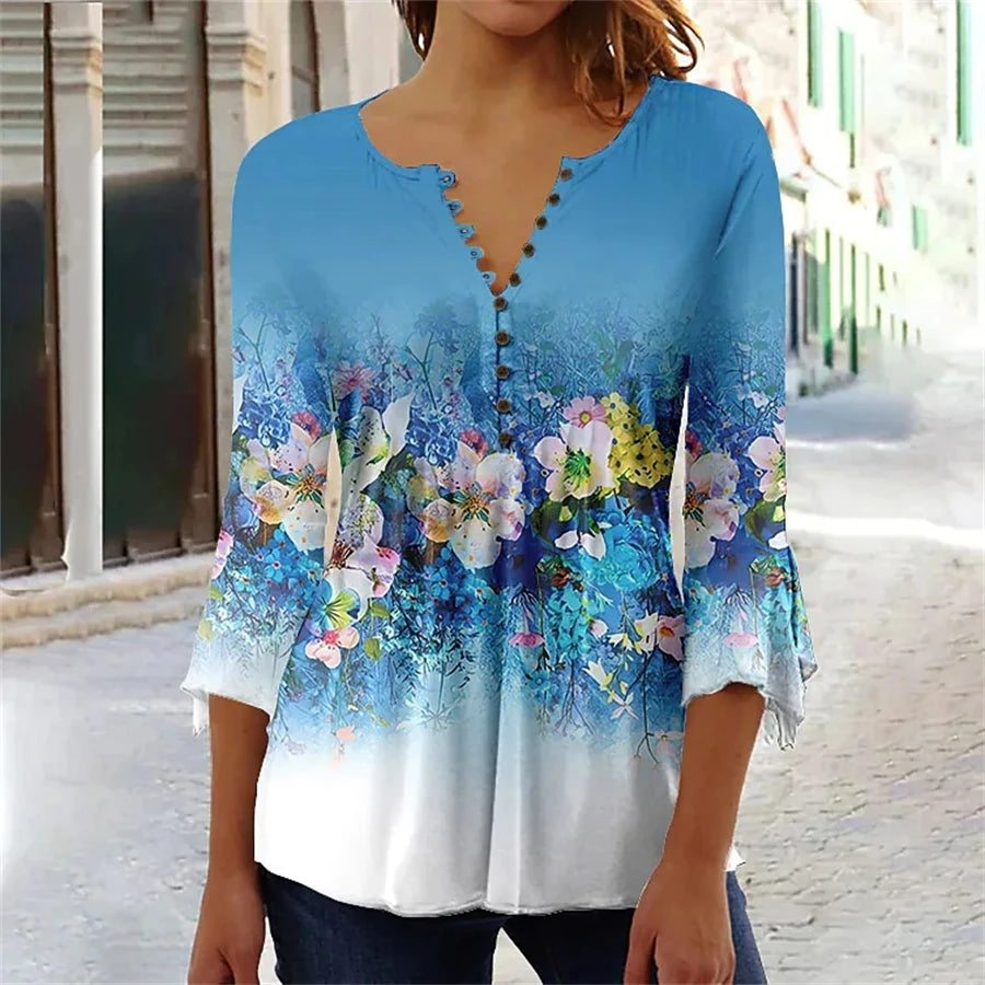 Glena – Tuniek top met knoopdetail en sierlijke afwerking voor dames