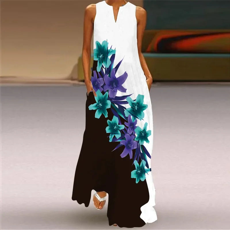 Amandine - Mouwloze maxi zomerjurk voor dames