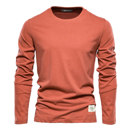 Charles - Basic lange mouwen heren t-shirt met ronde hals