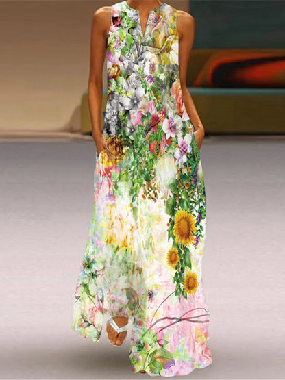 Amandine - Mouwloze maxi zomerjurk voor dames