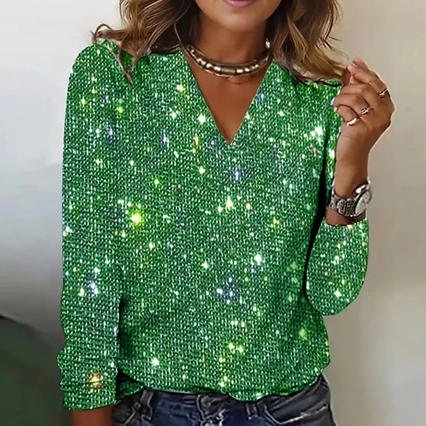 Rowena - Dames top met glinsterend effect