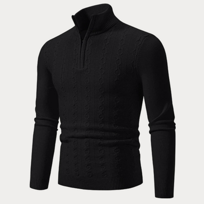 Nido - Slim-fit trui met halve rits voor heren