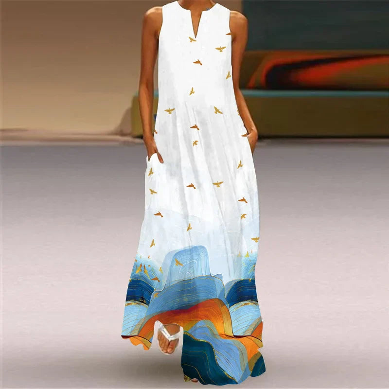 Amandine - Mouwloze maxi zomerjurk voor dames