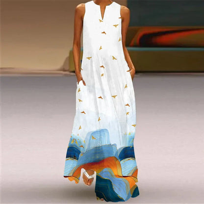 Amandine - Mouwloze maxi zomerjurk voor dames