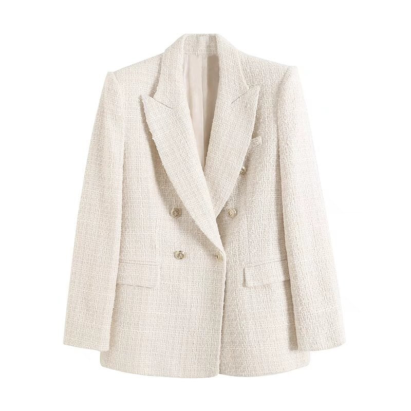 Thaïna - Double-breasted blazer met contrasterende details voor dames
