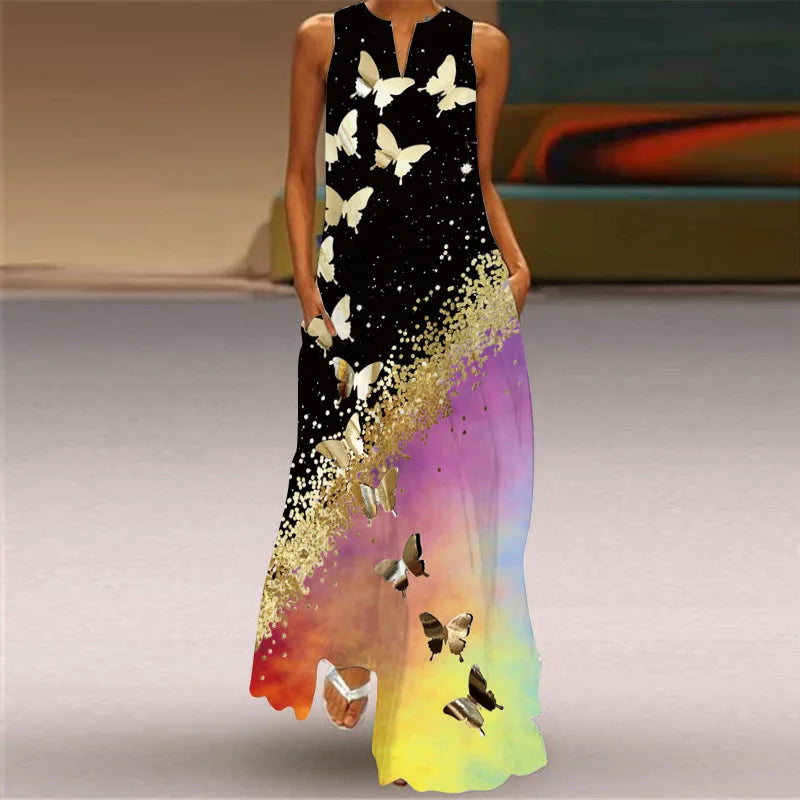 Amandine - Mouwloze maxi zomerjurk voor dames