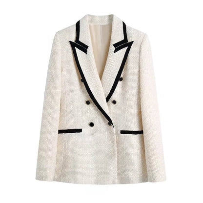 Thaïna - Double-breasted blazer met contrasterende details voor dames
