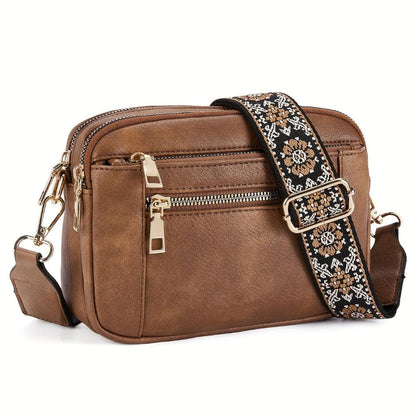 Zamfira - Crossbody damestas met ritsvakken en verstelbare band