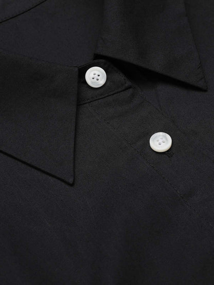 Lavira - Zwarte vintage jurk met vlinder patchwork