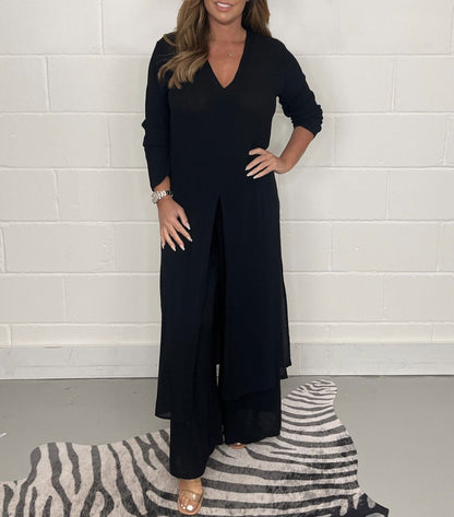Herleva - Twee-delig damespak met tuniek en rechte broek