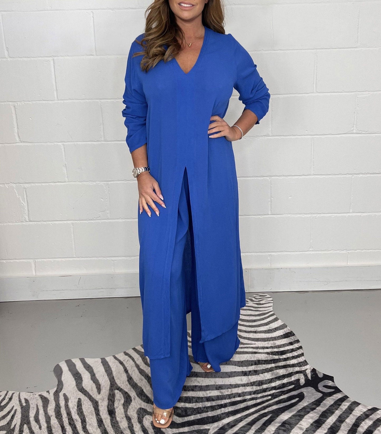 Herleva - Twee-delig damespak met tuniek en rechte broek