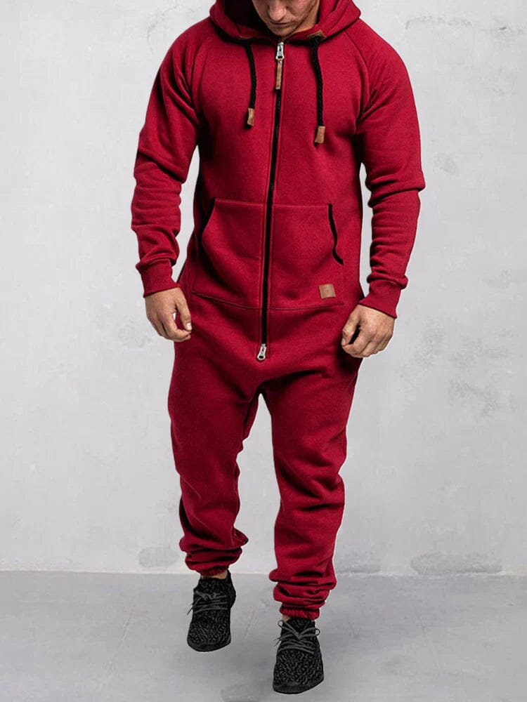 Roscoe - Heren jumpsuit met capuchon en volledige ritssluiting