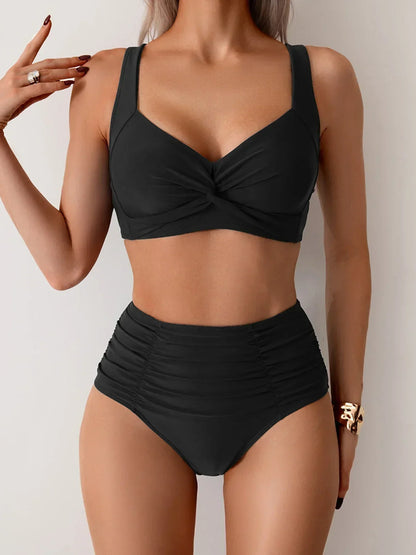 Sterre - Dames high-waist bikini met twistdetail