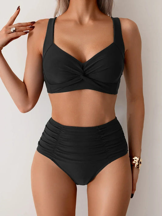 Sterre - Dames high-waist bikini met twistdetail