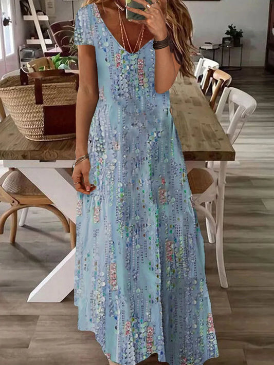 Divina – Maxi zomerjurk met v-hals voor dames
