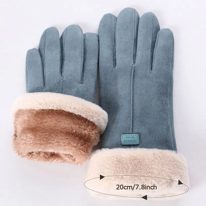 Pluche gevoerde winterhandschoenen