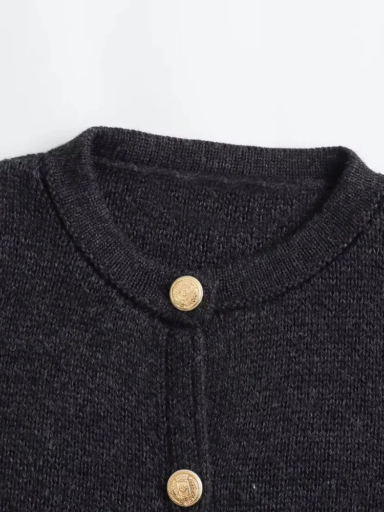 Laurie - Grijs Chic vest met knopen