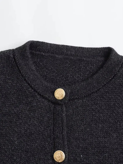 Laurie - Grijs Chic vest met knopen