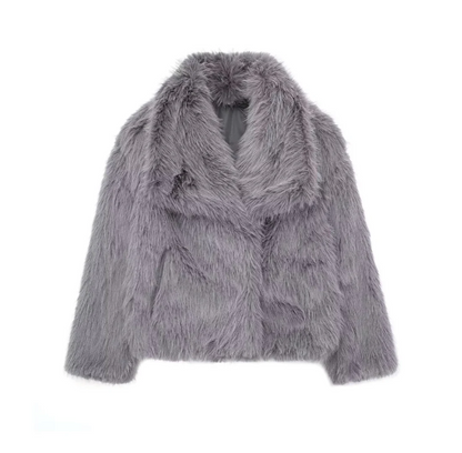 Luxueuze Faux Fur Jas met Volumineuze Kraag