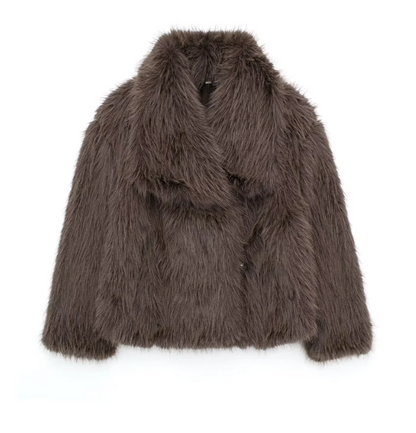Luxueuze Faux Fur Jas met Volumineuze Kraag