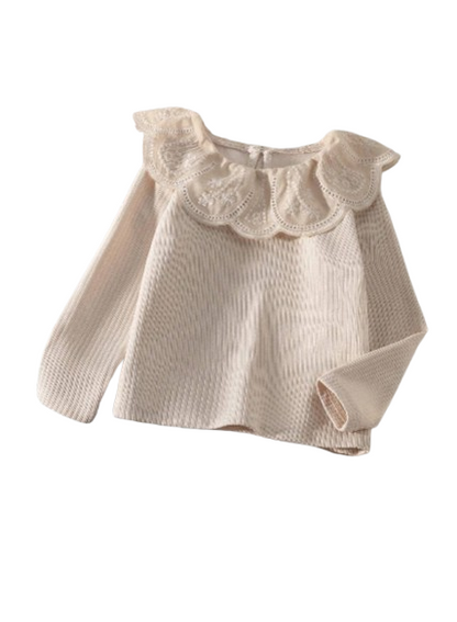 Luella - Kinder longsleeve top met kanten kraag