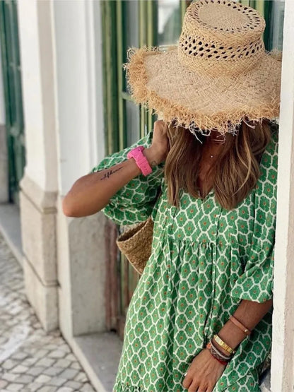 Charlotte – Maxi zomerjurk met v-hals voor dames