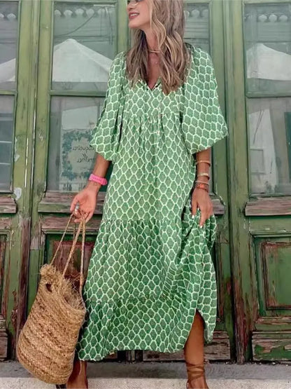 Charlotte – Maxi zomerjurk met v-hals voor dames