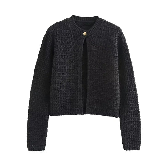 Mikana - Donkergrijs gebreid sweater vest