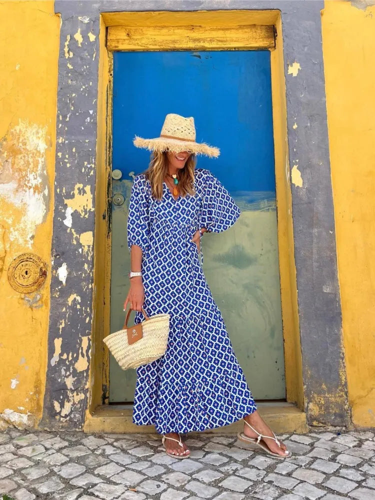 Charlotte – Maxi zomerjurk met v-hals voor dames